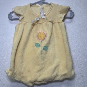 3‎ Mos Health Tex Vintage 1970's Baby Jumper Yellow Flower Terry Cloth